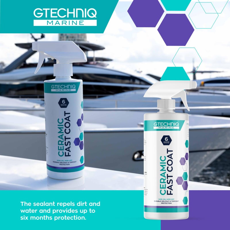 Gtechniq Marine Ceramic Fast Coat for Boats, 16.9 fl oz | Enhances Protection and Shine, Hydrophobic Coating, Repels Dirt and Salt, UV Protection, Easy to Apply, Long-Lasting Results - Image 4